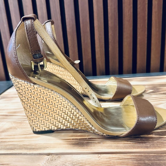 Coach Brown - Gold Wedge Sandals - Picture 6 of 7